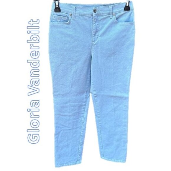GLORIA VANDERBILT Amanda Sky Blue Jeans - 8 Short - Picture 1 of 7